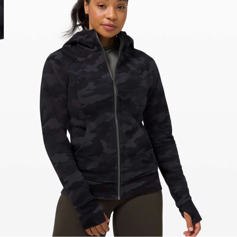 Lululemon Light Cotton Fleece Scuba Hoodie in Heritage 365 Camo Deep Coal Multi